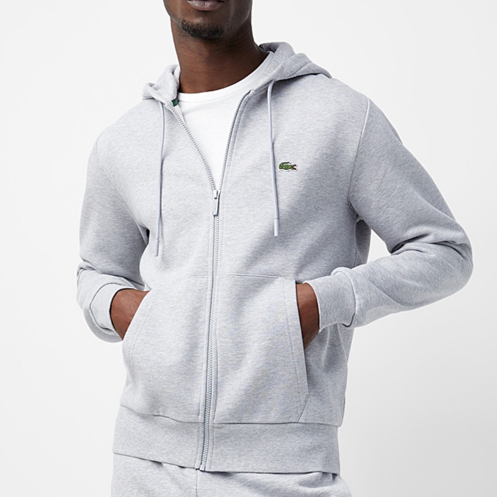 Lacoste Zip up Grey Hoodie